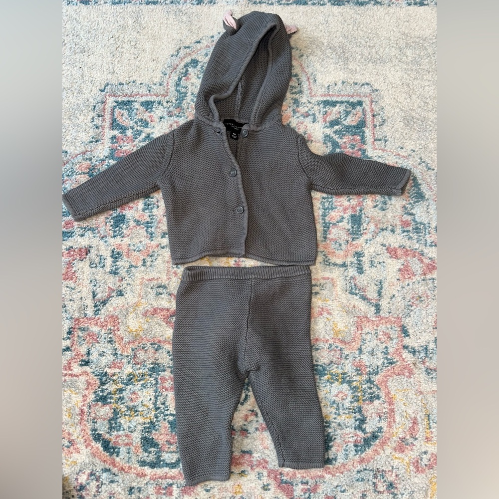Victoria Beckham for Target Gray Knit Baby Bunny Outfit